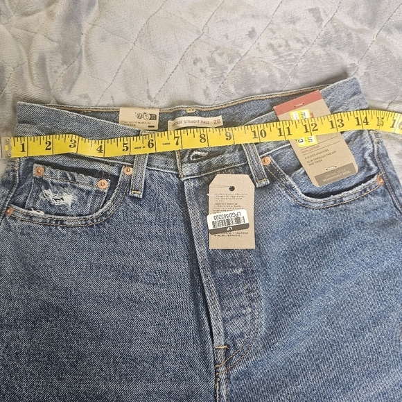 (179)Levi's Women's Ribcage Straight Ankle Jeans 100% Cotton A Super High Rise - Picture 16 of 16